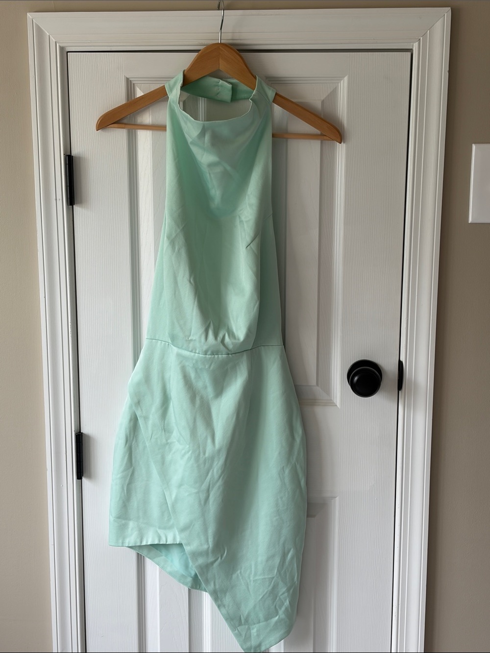 ELLIATT Camo Mint Green Asymmetrical Halter Dress